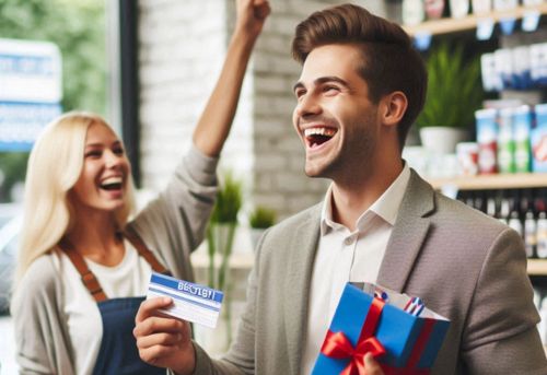 Cliente recibiendo una recompensa